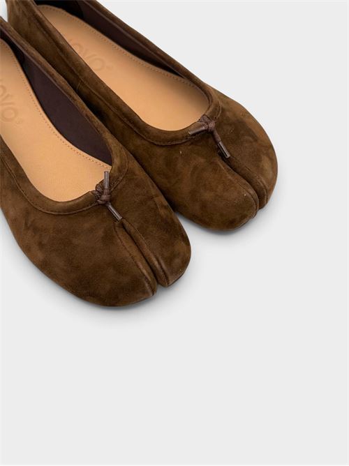 Ballerine dark brown in camoscio con fiocchetto IL LACCIO | EG3251CAMOSCIOKS DARK BROWN